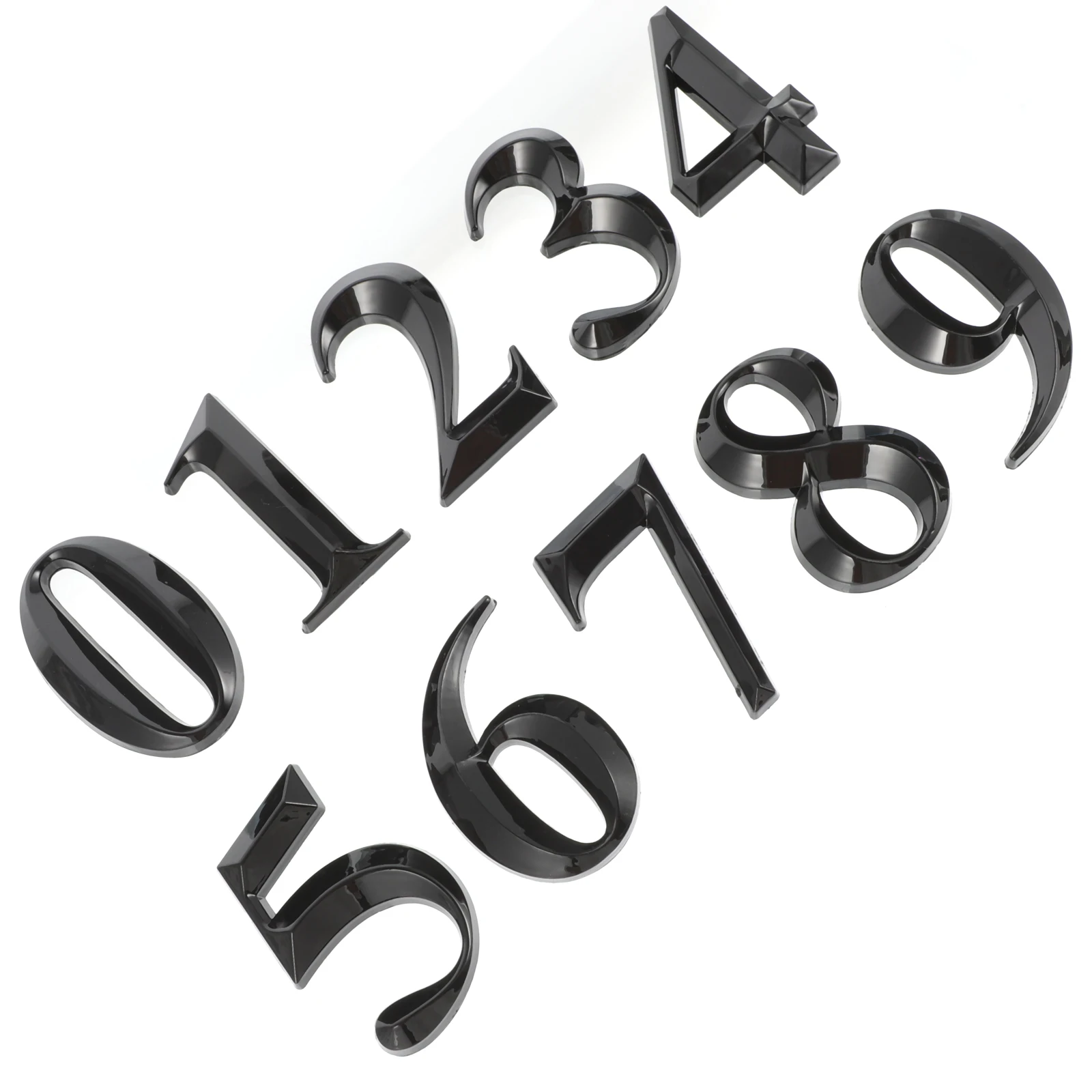 

10 Pcs Digital Stickers Resin Material Address Numbers 0 9 Self Adhesive Reflective Mailbox Door House Number Sign Outdoor