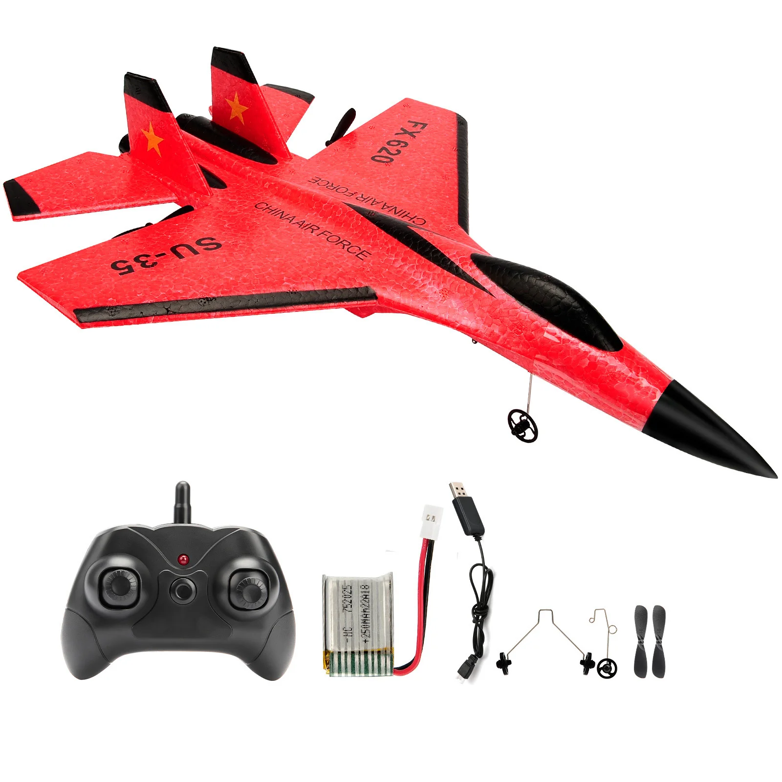 SU35 RC Vliegtuig FX620 FX820 2.4G Afstandsbediening Vliegen Model Zweefvliegtuig Vliegtuig Met LED Verlichting Vliegtuigen Schuim Speelgoed Voor kinderen Geschenken - afbeelding 1