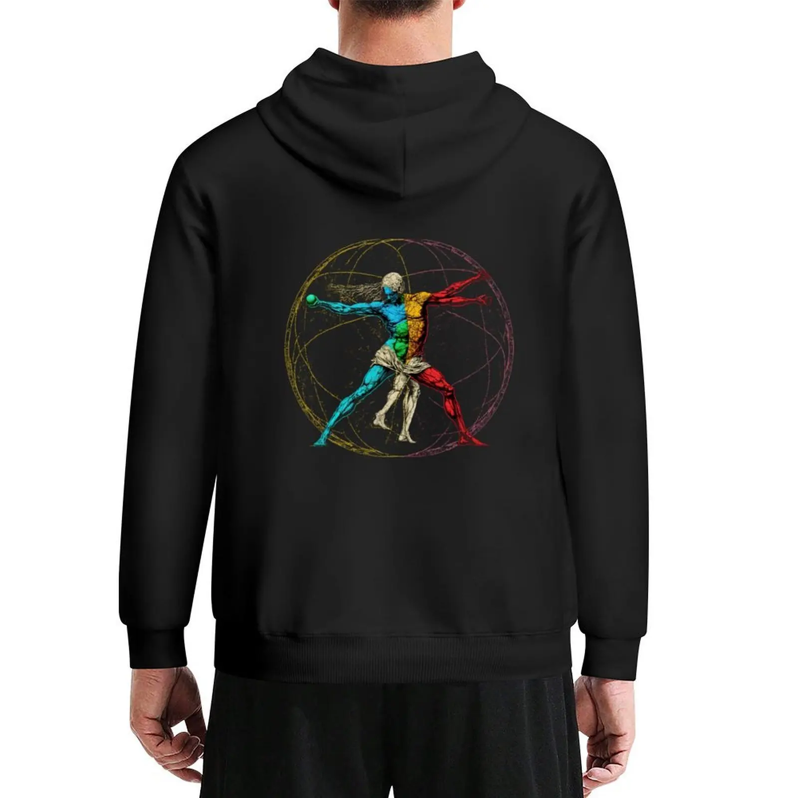 Monde de Vitruve-homme anatomique, anatomie de Vitruve, sweat à capuche Globe 3D chemise à capuche mode hommes vêtements pour hommes sweat à capuche d'automne