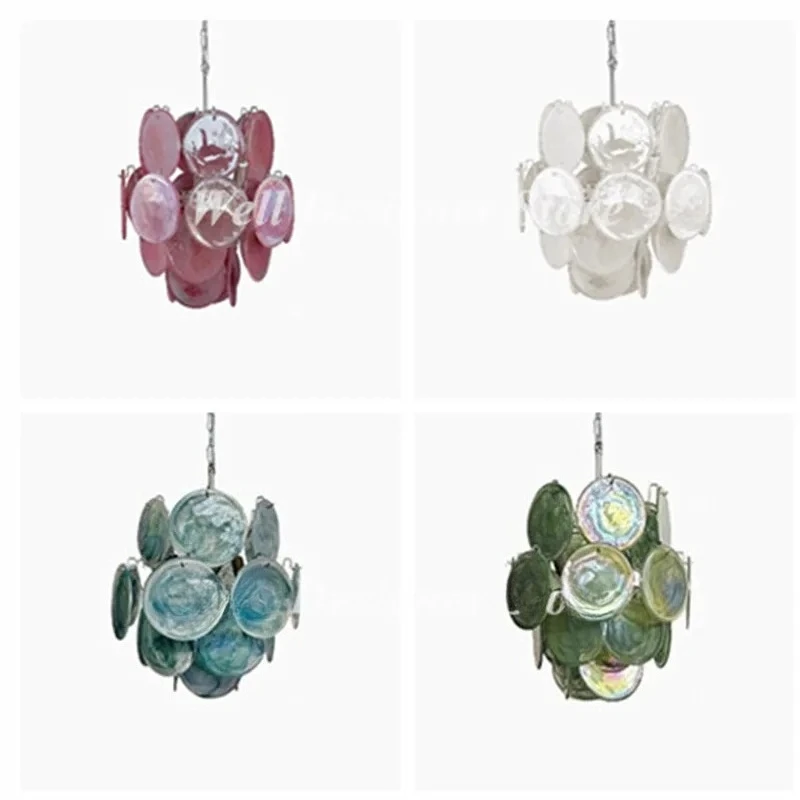 Modern Chandeliers Italy Designer Art Pink Glass Lamps Creative Hanging Led Lights Dining Room Hanging Dining Room Home Fixtures