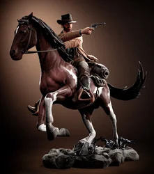 1/24 Resin Model Kits Western Cowboy Gunman Figurine Unpainted No Color RW-1097