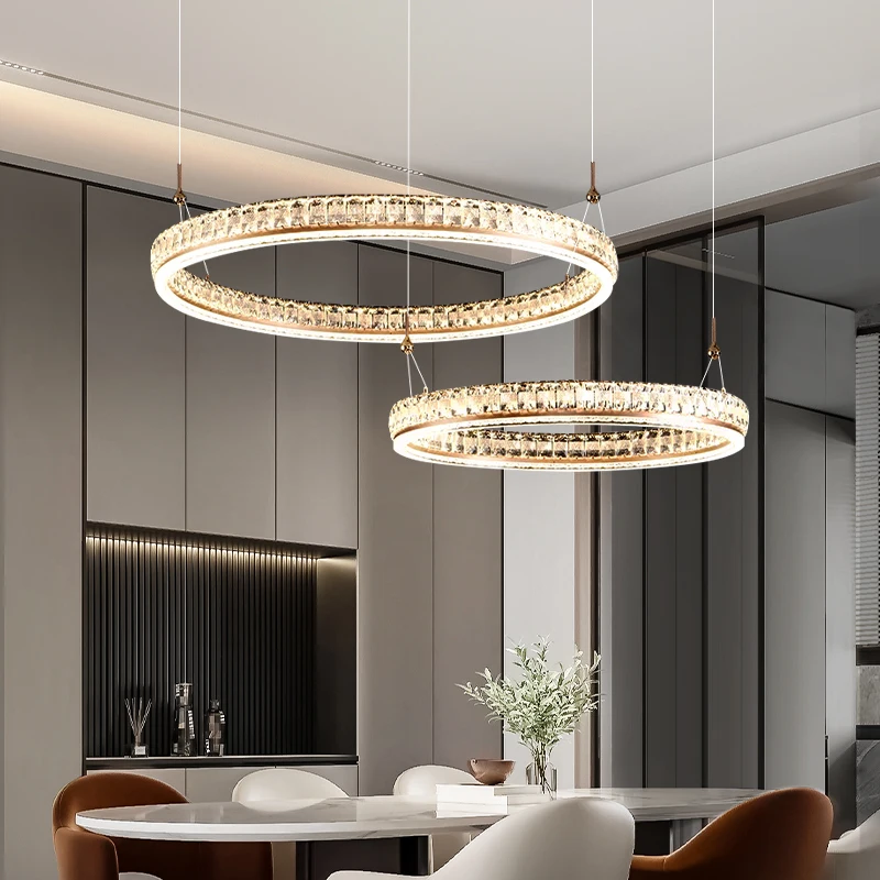

Hanging Lamp Modern Living Room Villa Hall Chandelier Crystal Duplex Loft Chandelier Bedroom Dining Room Led Pendent Light
