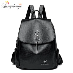 Fashion Women Soft Leather Backpacks Female School Book Bags Large Capacity Shopping Travel Knapsack Femme New Casual Rucksack