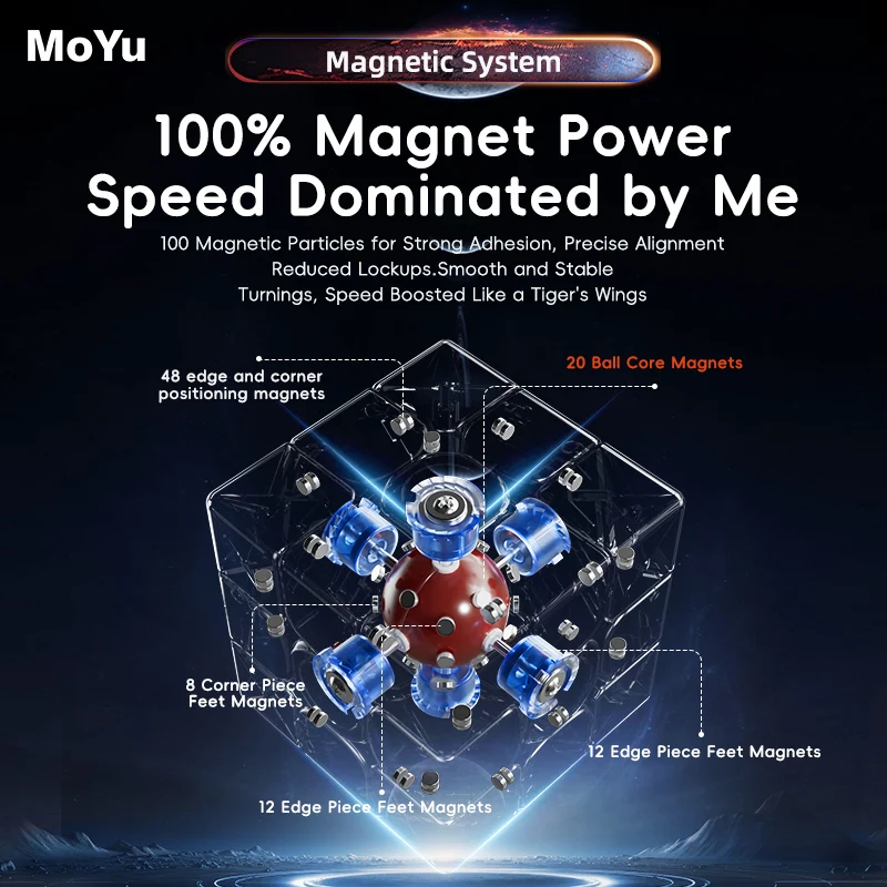 MOYU WEILONG WRM V9 Maglev 20 Magnetic Magic Cube 3x3 Professional 3×3 Speed Puzzle Children Toys 3x3x3 Speedcube Cubo Magico