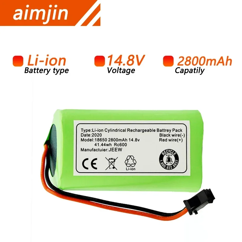 

k 14.8V 2800mAh 18650 Battery for Deebot N79S, N79, DN622, Robovac 11, 11S, 11S Max, Conga Excellent 990, IKOHS S15