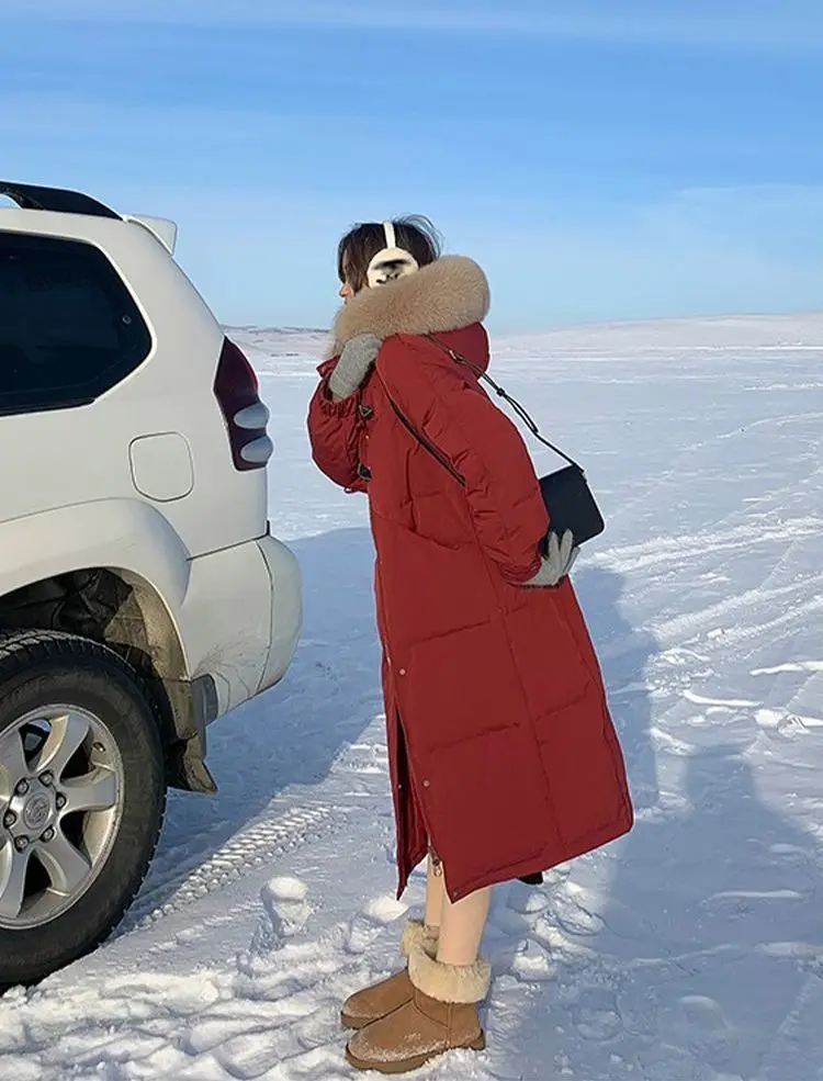 2025 New Style Fashionable Red Loose Cotton Coat and Jacket