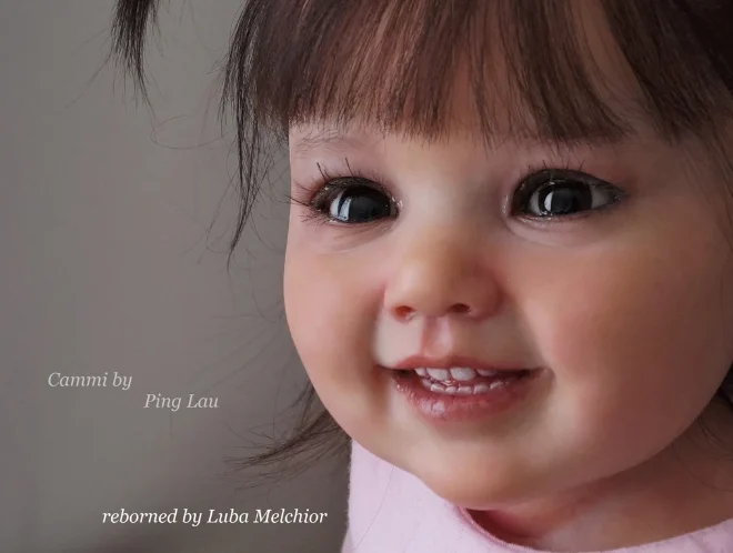 

Cammi Reborn Toddler Vinyl Doll Kit by Ping Lau 28"Rooted Hair Visible Veins