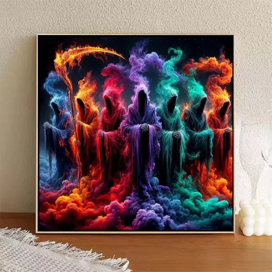 1 Piece - 5D-DIY - Flocking Cloth - Special Drill - Diamond Painting Set - Phantom Undead - Mosaic - Diamond Art