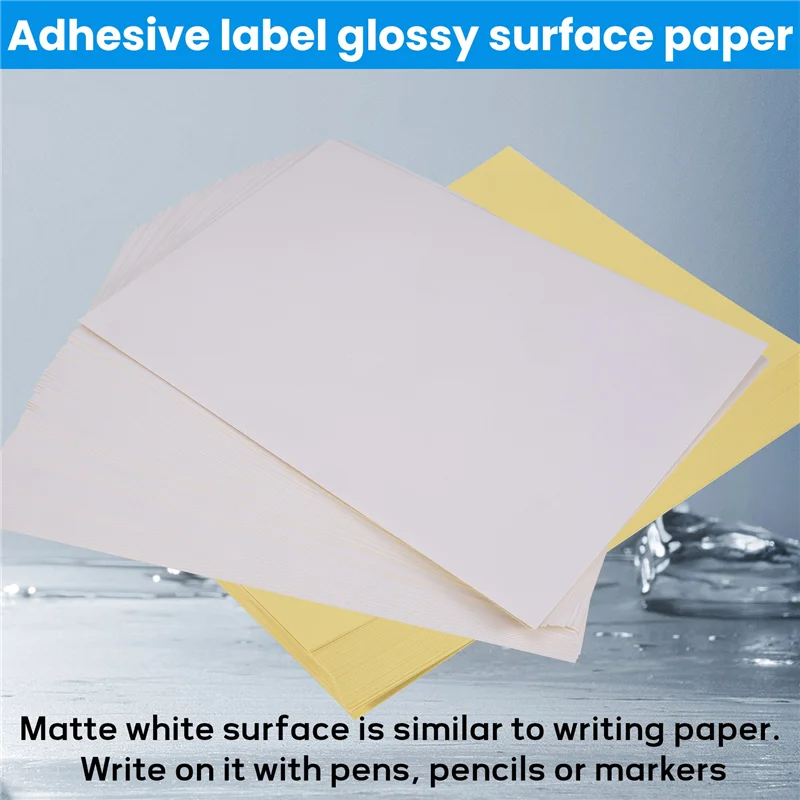 Ingenious-50 Sheets A4 White Self Adhesive Waterproof Sticker Label Surface Paper For Lazer Inkjet Printer Copier