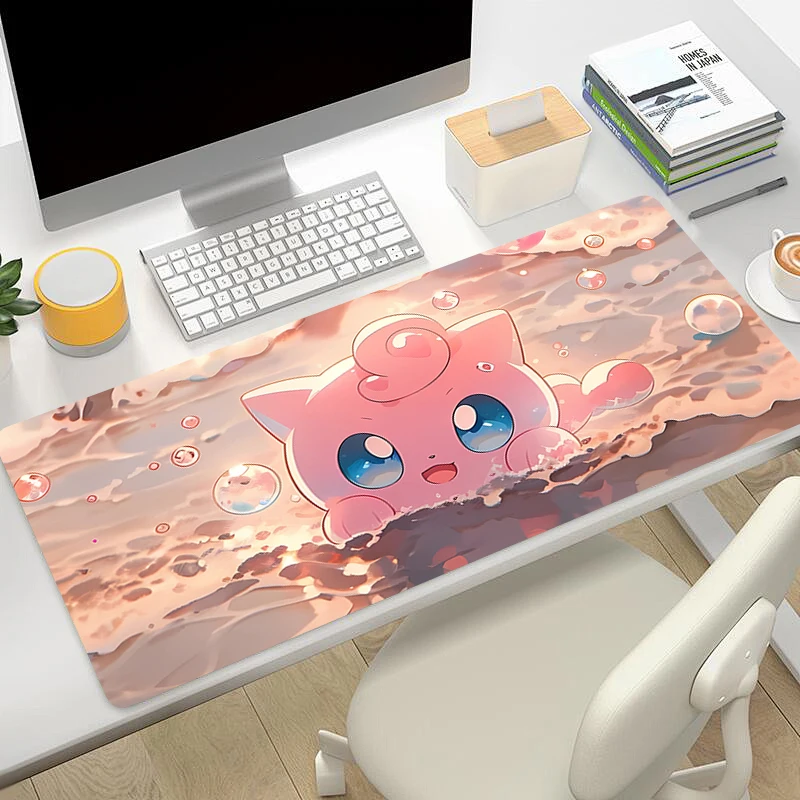 Mouse Pad J-Jigglypuff Non-Slip Rubber Edge locking mousepads Game play mats notebook computer P-Pokémon Home Decor lovely style