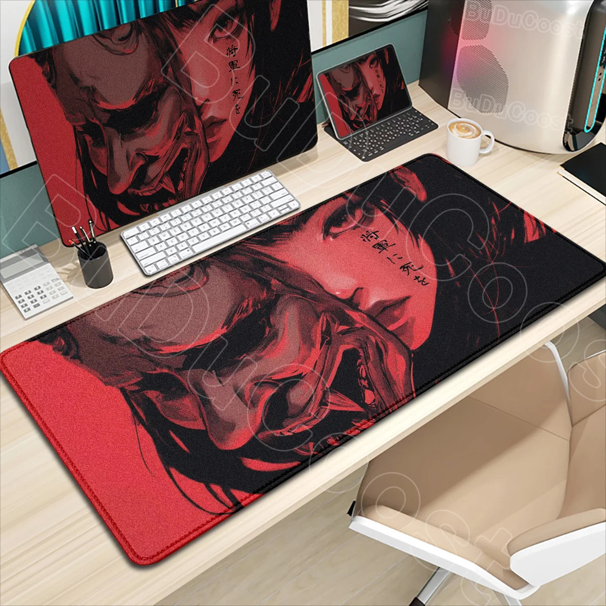 Hot Sale Devil Mask Girl Mouse Pad Anime Goth Girls Gaming Mice Mat Gamer Locking Edge Computer Mousepad Office Desk Accessories