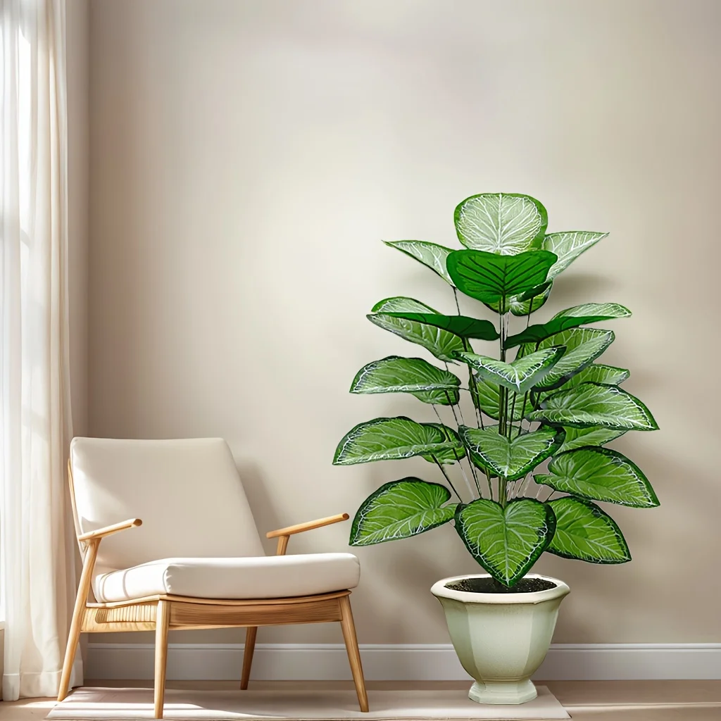 Un kiwi piante fresche verdi con 48 foglie adatte per decorazioni natalizie, portico, uffici interni/esterni senza vasi da fiori