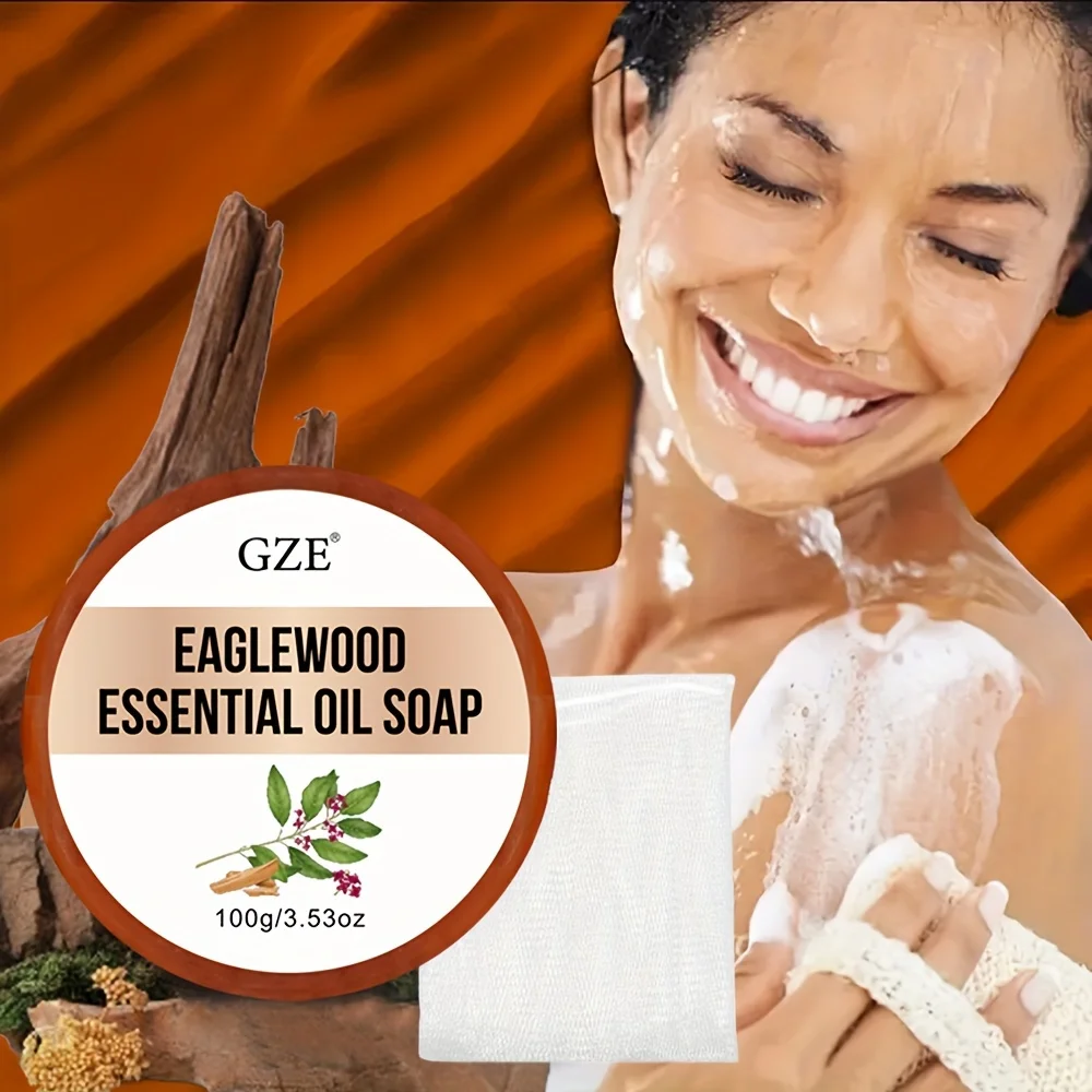 

GZE Handmade Sandalwood Soap Handmade Essential Oil Soap Cleansing Bath Soap Hydrating And Moisturizing Agarwood Soap