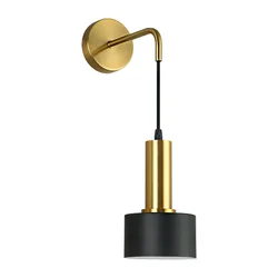 Creative Nordic Pendant Wall Lamp Postmodern Bedside E27 Lamp Head Wall Lamp Black/Gold Bedroom Bedside Wall Light