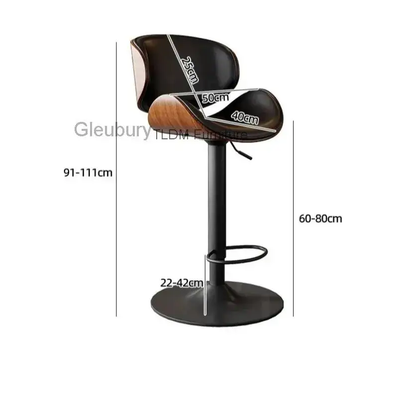 

Минималистичные барные стулья с регулируемой высотой, барные скамьи из дерева и кожи, современные кухонные барные стулья