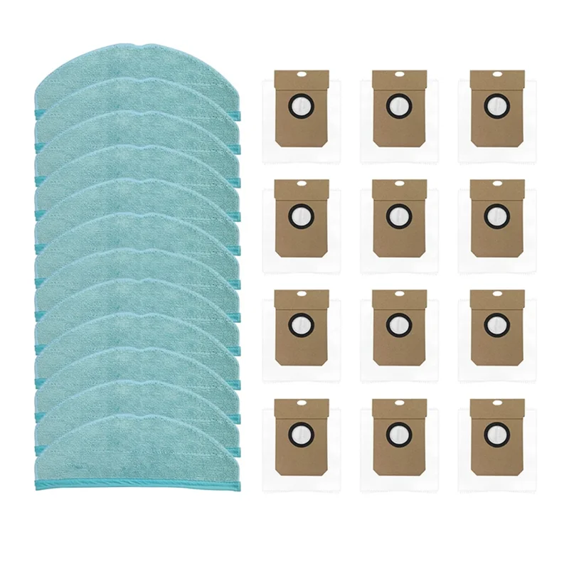 -A89Z 12PCS For Conga 8090 Ultra / 9090 AI Robot Vacuum Replacement Dust Bags Mop Pads Replacement