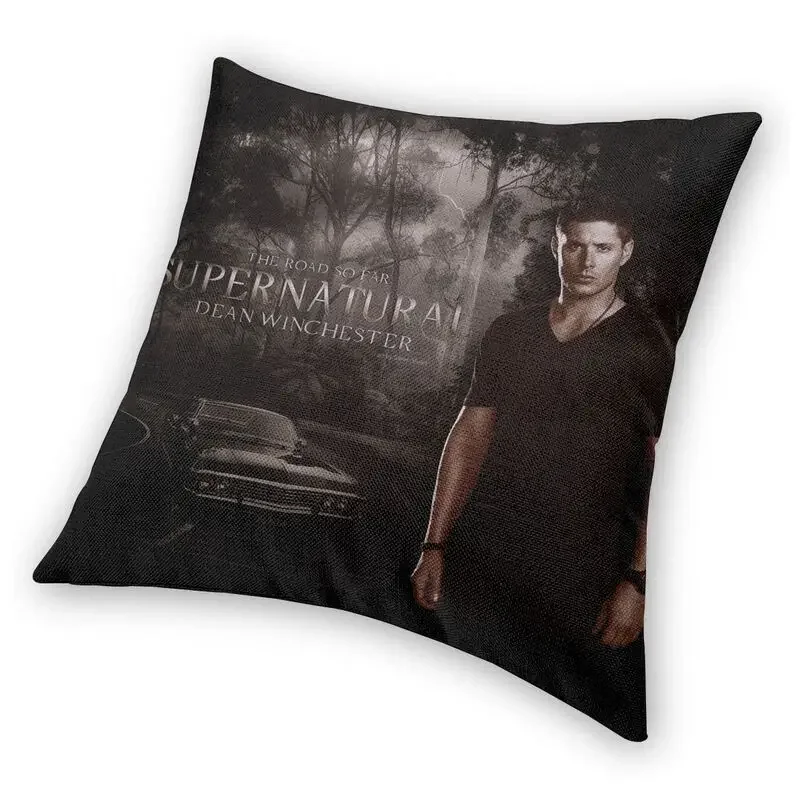 Sam And Dean Winchester Throw Pillow Case Decoration Square Supernatural TV Show Cushion Cover 45x45cm Pillowcover for Sofa Car