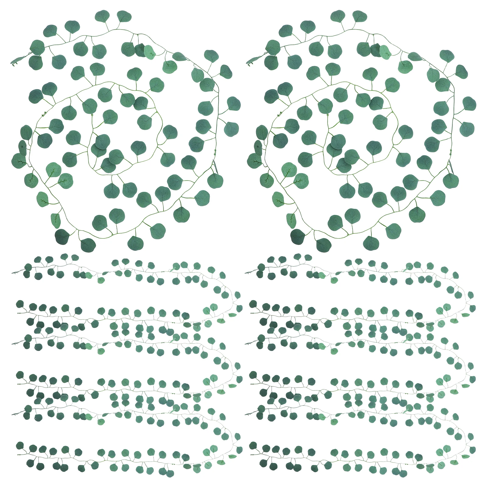 

72 Stems Simulated Eucalyptus Leaves Garland Green Artificial Plants Home Decor Wedding VinesReusable Waterproof