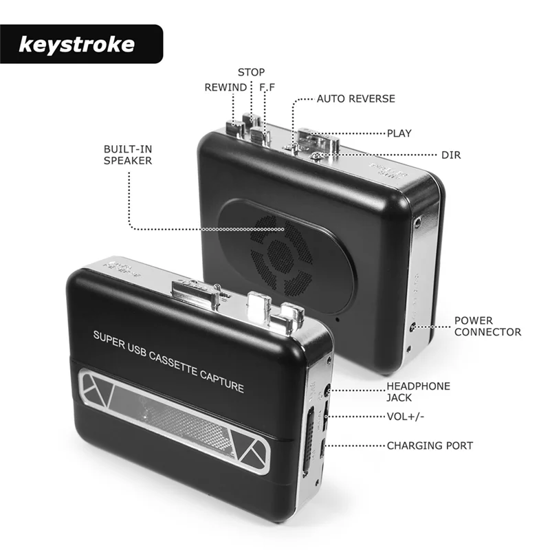 【مخزون محدود!】محول كاسيت USB فائق إلى MP3 ترقية شريط كاسيت USB إلى مشغل موسيقى الأقراص المضغوطة لالتقاط الصوت