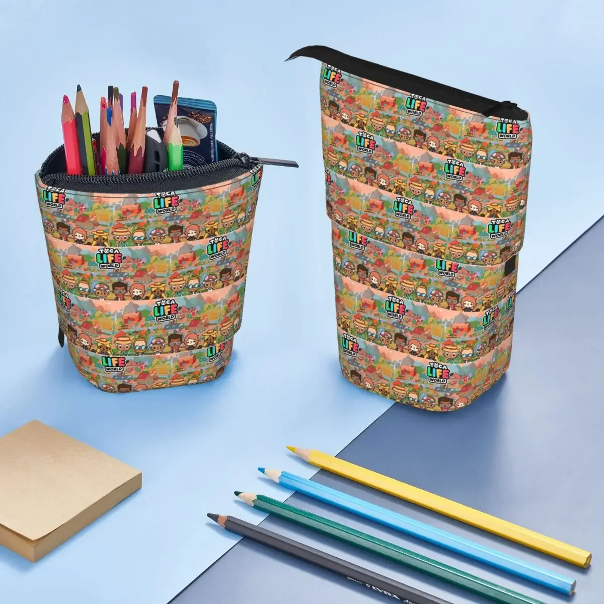 

Toca Life Box Toca Boca Cute Game ReversiblePencilCase for Boys Girls Gifts Pen Box PencilBag Stationery Supplies Pen Holder Bag