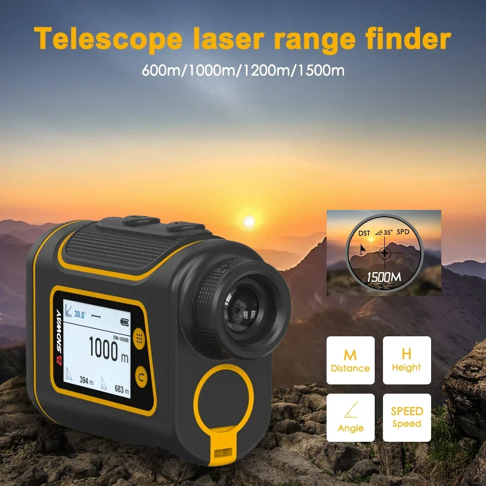 SNDWAY 1500M Telescope Laser Range Finder 600M 800M 1000M 1500M Monocular Laser Distance Meter for Hunting Digital Tape Measure