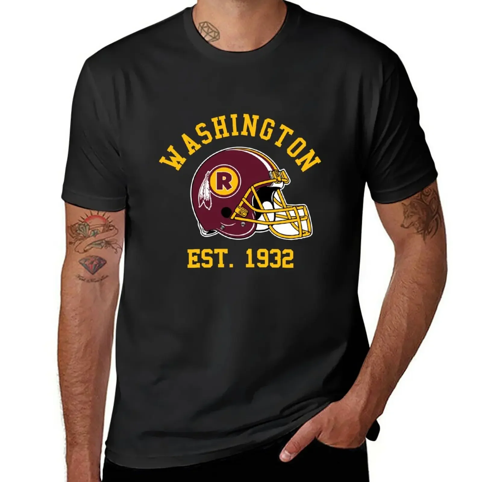 Washington Football T-Shirt for a boy Aesthetic clothing vintage blanks Men's clothing