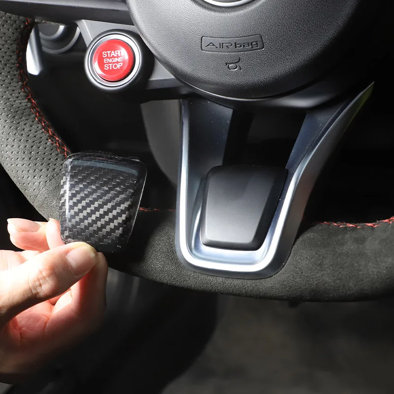 

For Alfa Romeo Giulia Stelvio Tonale 2020+ Real carbon fiber Car Steering Wheel V-shaped Base Decorative Panel Car Accessories
