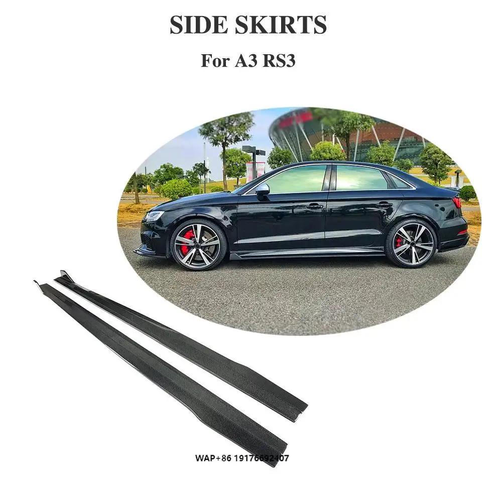 

RS3 8V Carbon Fiber Car Side Skirts Extensions Splitter forAudi A3 RS3 Sedan 2017 2018