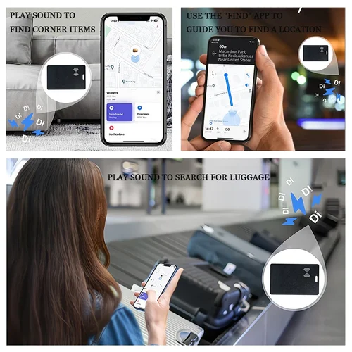 Imagen 2 del producto Cartera Tarjeta antipérdida Seguimiento GPS Etiqueta de ubicación inteligente con iPhone Encuentra mi tarjeta ultrafina Dispositivo Bluetooth Carga inalámbrica IP67