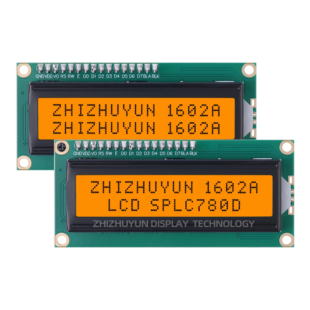 LCD1602A papan adaptor IIC, karakter Inggris Jepang Bank membran kuning hijau LCM layar tampilan kristal cair SPLC780D