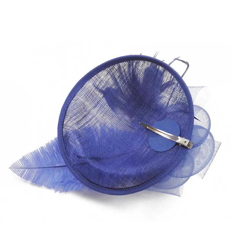 Wedding Cocktail Tea Party Headwear Women Floral Hair Clip Elegant Fascinators Caps Mesh Flower Feather Cap New Year Fashion