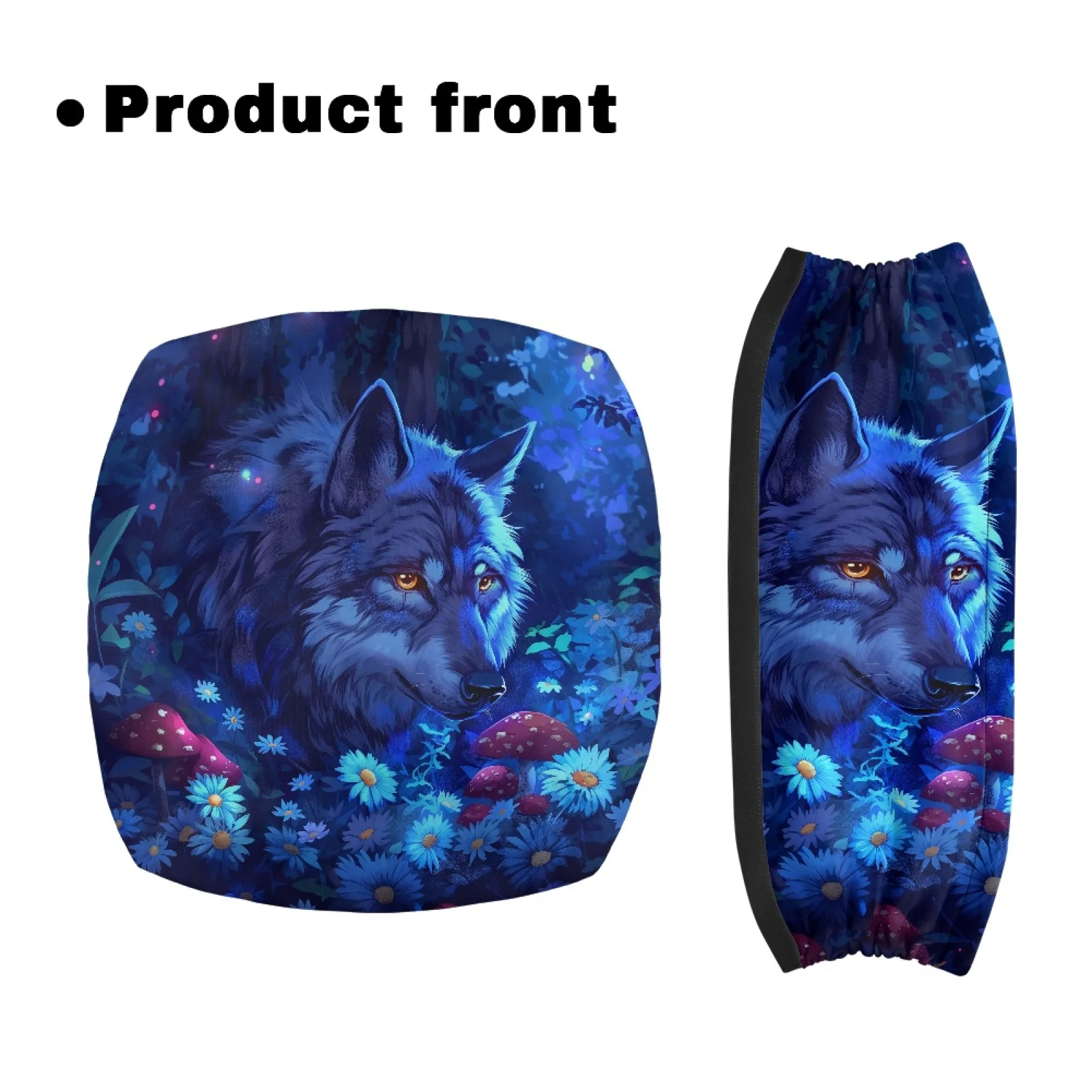 Coloranimal Wolf 2 Pcs Walker Seat Cover Washable Rollator Seat Covers for Ladies