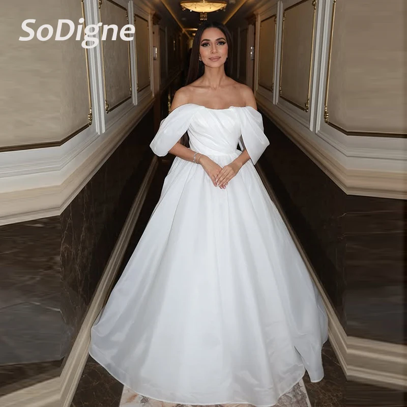 

SoDigne A-line Organza Wedding Dress Off Shoulder Strapless Long Bride Dresses 2025 Bridal Gowns vestidos de novia Customized