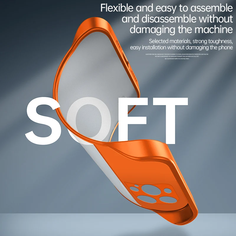 Casing iPhone 17 Pro Max Air Frameless Magnetic Frosted untuk Pengisian Daya Nirkabel Magsafe, Anti Benturan, Matte Transparan