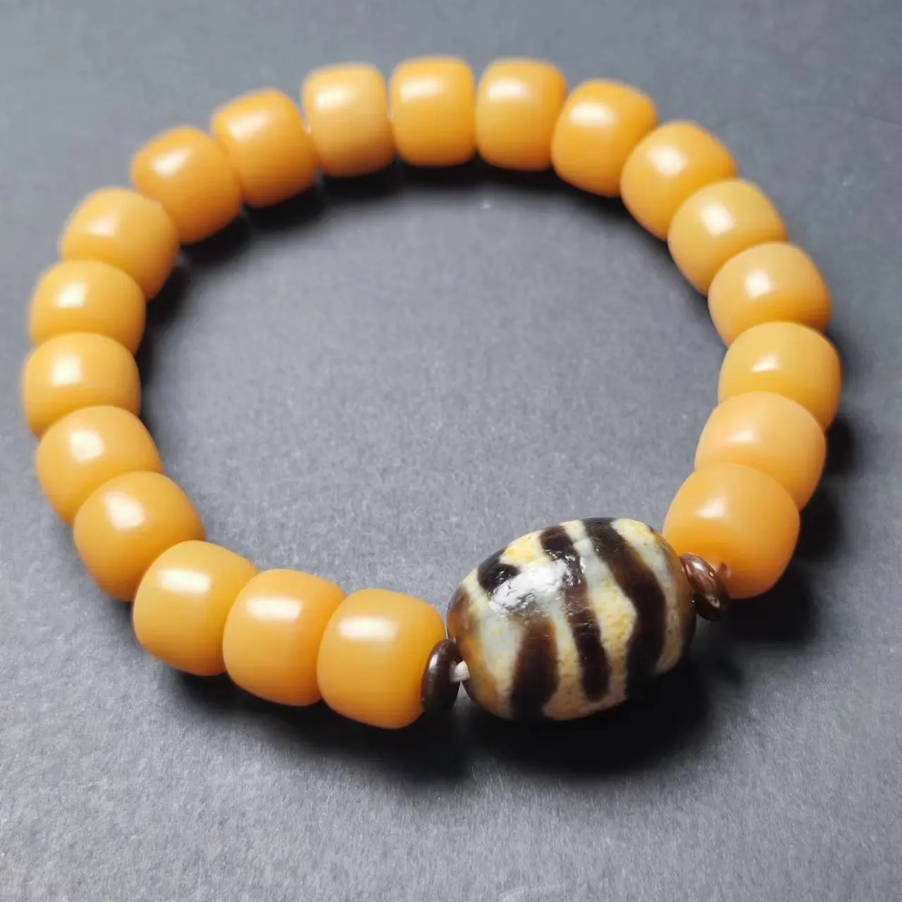 1pcs/lot natural multi-pattern agate dzi cow bone bead bracelet Men's and women's models Ethnography Accessories Purely handmade