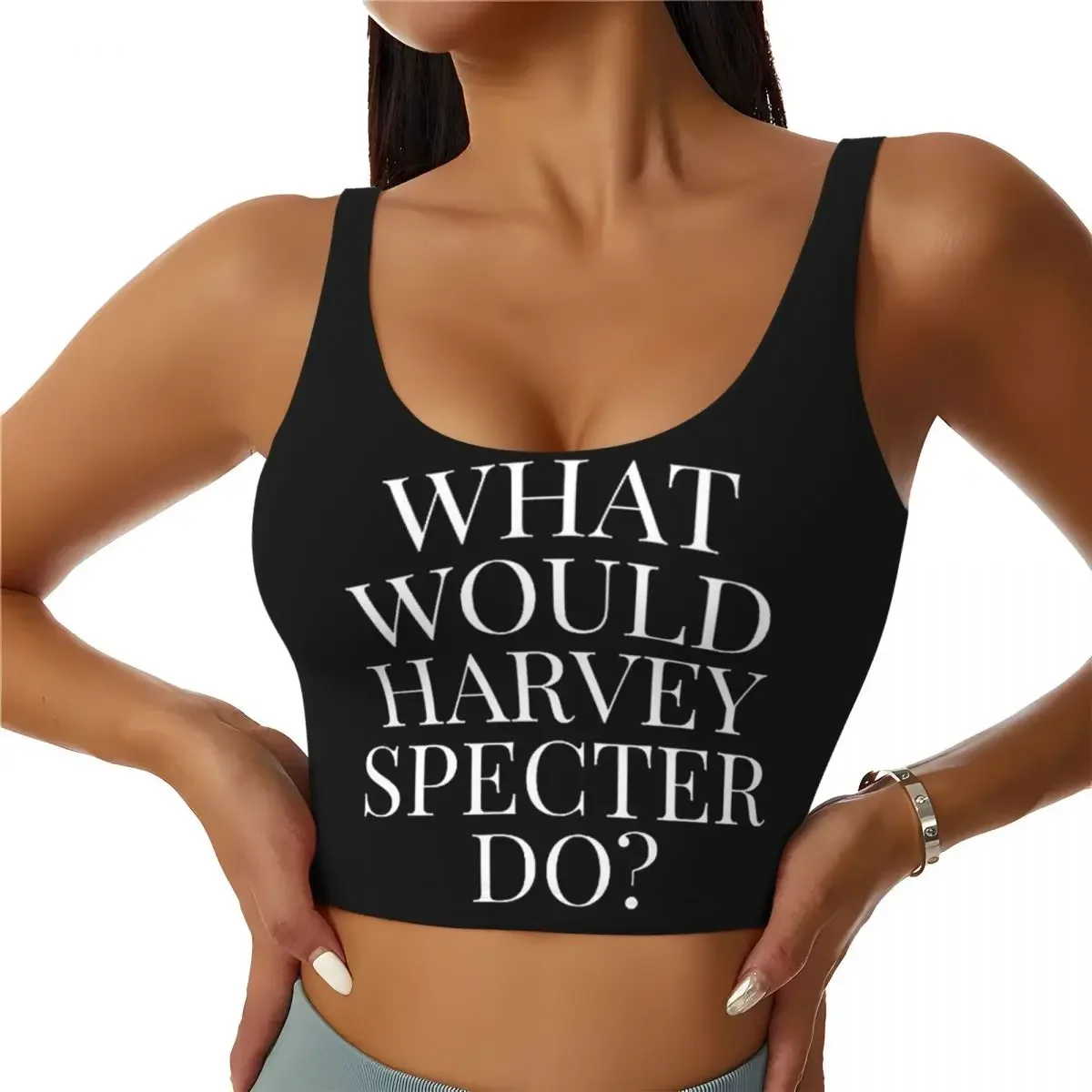 Custom What Would Harvey Specter Do V2 Women Sports Bras High Impact Vest Gym Workout Yoga Crop Tank Top