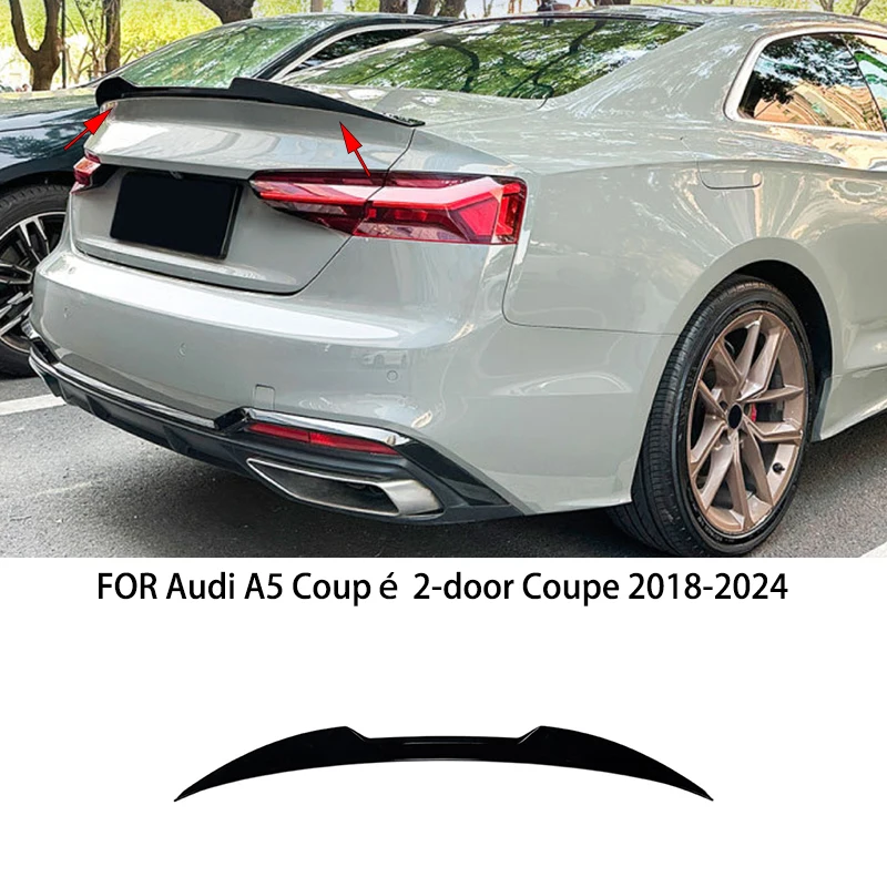 

CAR Accessories FIT For Audi A5 Coupé 2-door Coupe 2018-2024 black carbon fibre Rear Door Tail Trunk Spoiler Wing Lip