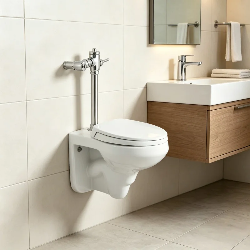 Cross-border export foreign trade marine wall-mounted toilet, water inlet flush valve, top water inlet hanging