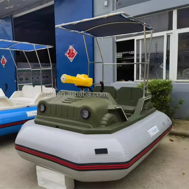 Luxury bumper boat tank laser toy water gun leisure HDPE fiberglass electric boat water tricycle inflatable swimming pool