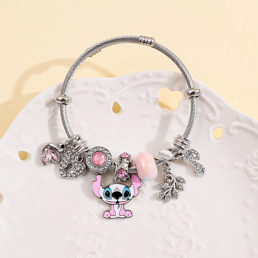 ديزني غرزة الحب القلب سوان الموسيقى ملاحظة حجر الراين سوار لطيف مطرز مجوهرات أنيمي المشجعين هدايا عيد الميلاد #6