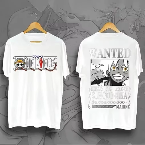 One Piece Straw Hat Pirates Unisex T-shirt 2026 Summer New Anime Double-sided Printed Casual Parent-child Short Sleeved Shirt