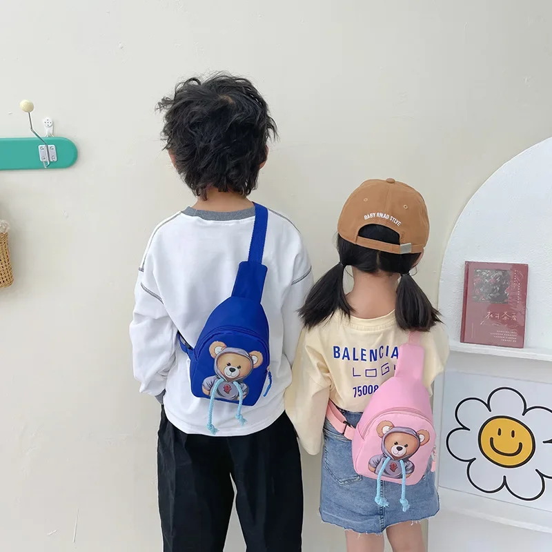 Cartoon kindergarten chest bag abbigliamento carino bear boy and girl baby marsupio borsa a tracolla per bambini da viaggio