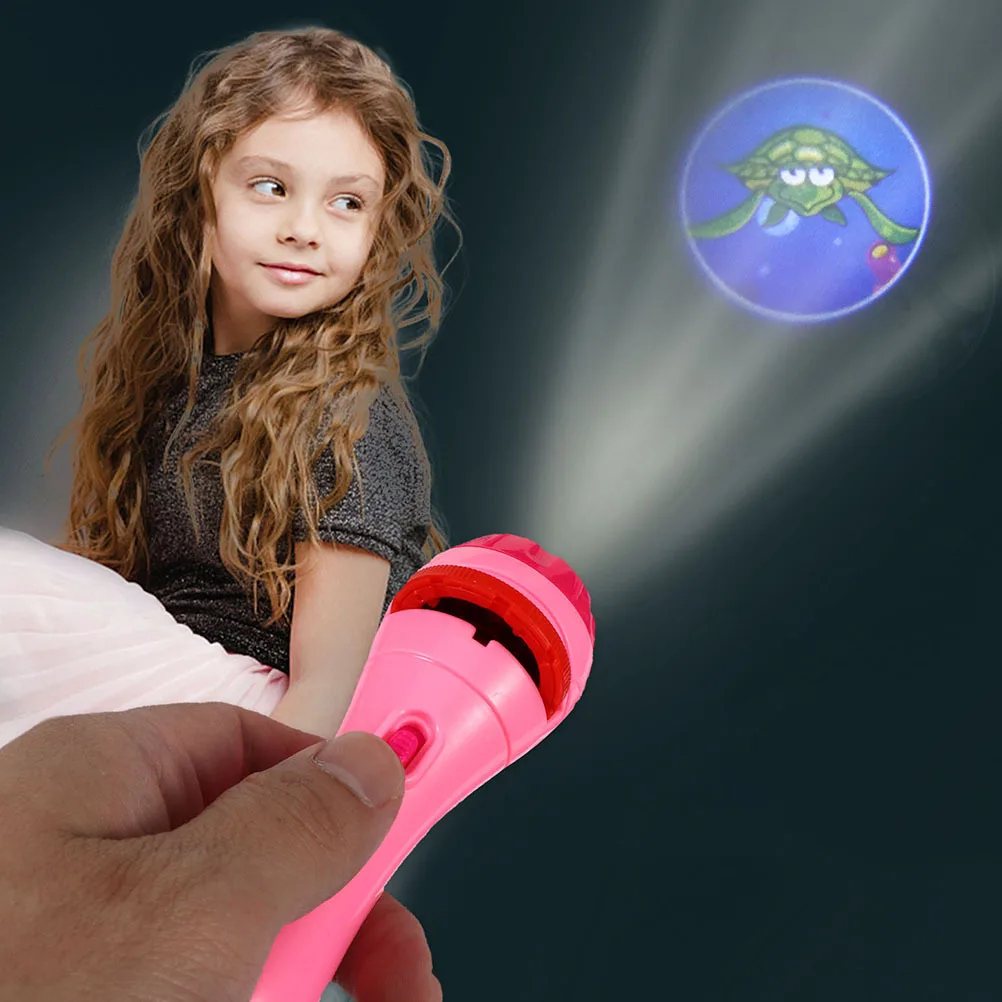 1 pz Torcia per proiezione per bambini Proiettore per diapositive educativo durevole di alta qualità Strumento di apprendimento in età prescolare Luce per dormire per bambini