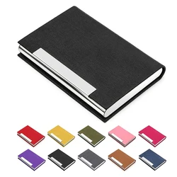 Selling 2022 New Style Creative Business Card Case Stainless Steel Metal Box Credit ID Wallet Card Holder Tarjetero De PU