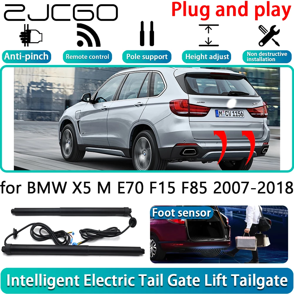 

ZJCGO for BMW X5 M E70 F15 F85 2007-2018 OEM Electric Powered Tailgate Power Liftgate Automatic Tailgate System With Foot Sensor