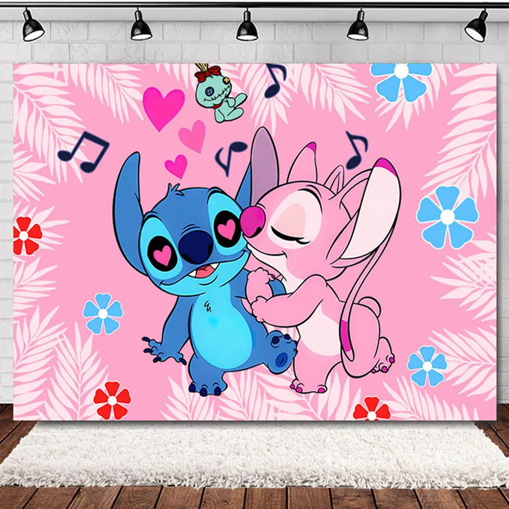 Disney Lilo Stitch backdrop Party Decorations  Theme Birthday Party Supplies Stitch Background Disposable Cover Baby Shower Gift