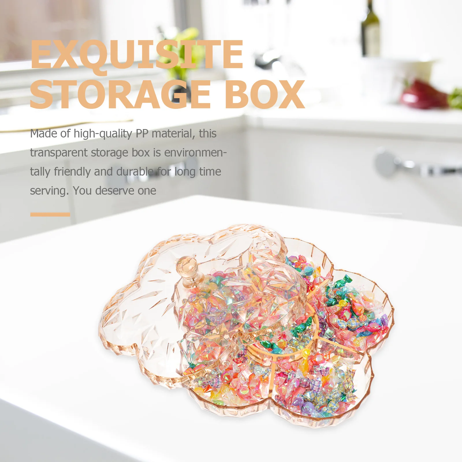 

1Pcs Fruit Tray 6-Grid Divided Design Moisture-Proof Snack Holder Exquisite Plastic Food Plate for Home Party Outing Use