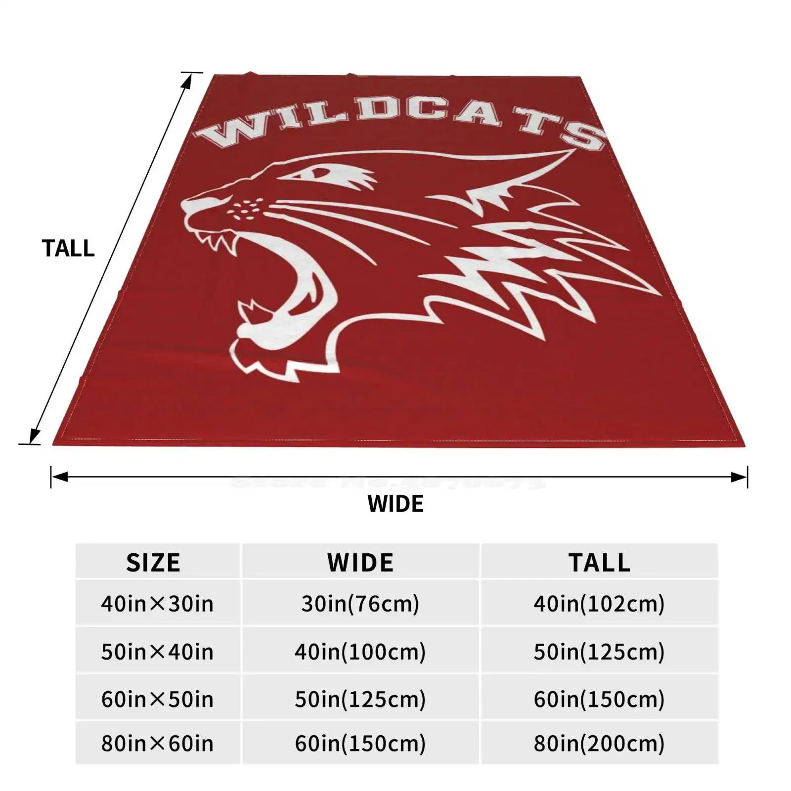 Wildcats Team Super Warm Soft Blankets Throw On Sofa / Bed / Travel High School Musical Hsm Troy Bolton East High School East Hi