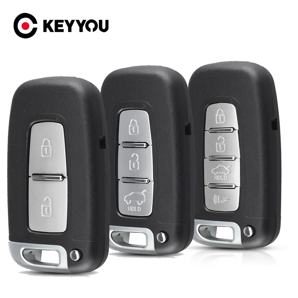 KEYYOU 2/3/4 Buttons Smart Car Remote Key Case Shell For Hyundai IX35 Sonata 8 For Kia K2 K5 Sportage Forte Replacement