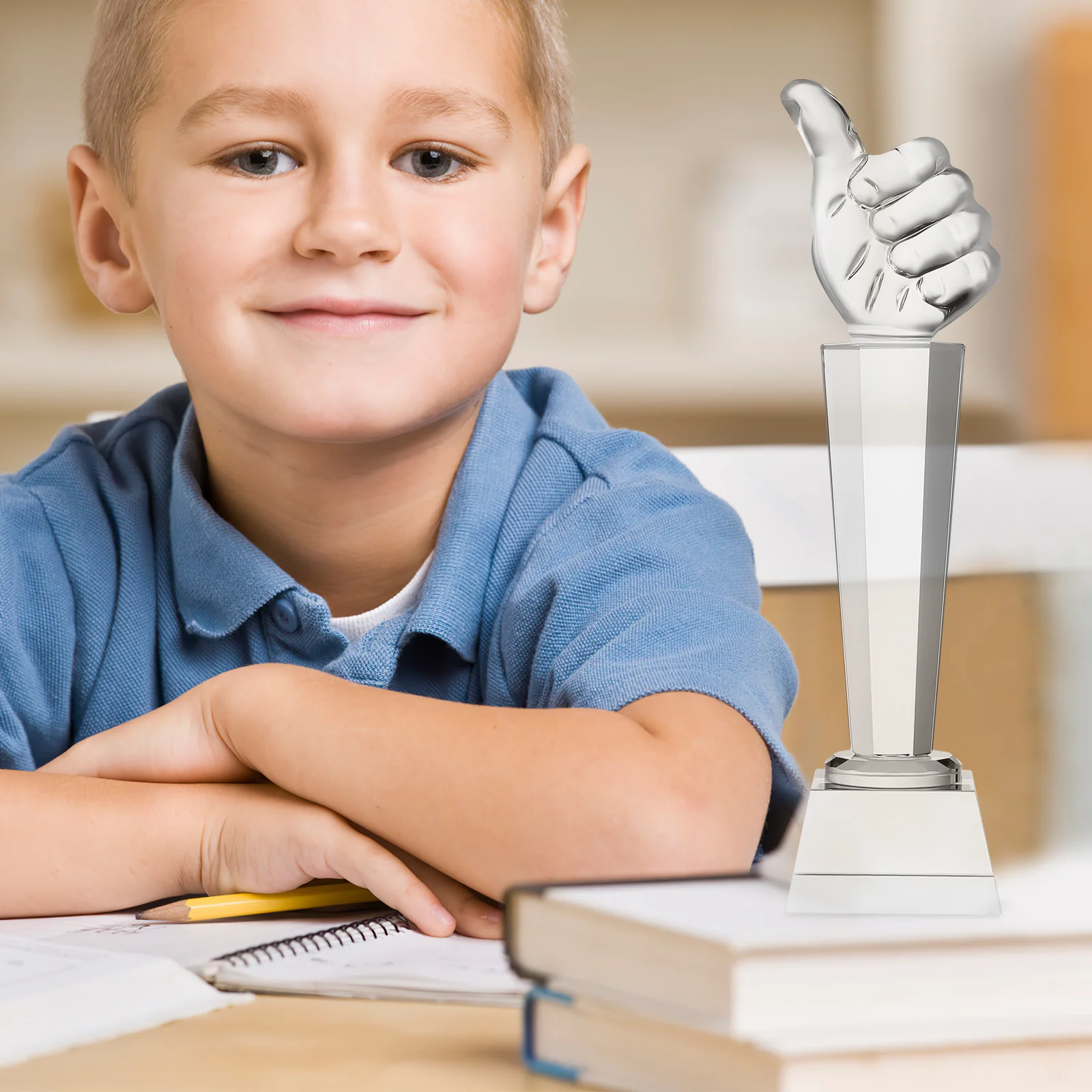 Glass Thumbs Up Trophy Crystal Award for Students Teachers Sports Talent Shows Winning Recognition Gift Glass Award Medals